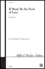 If Music Be the Food of Love SATB choral sheet music cover